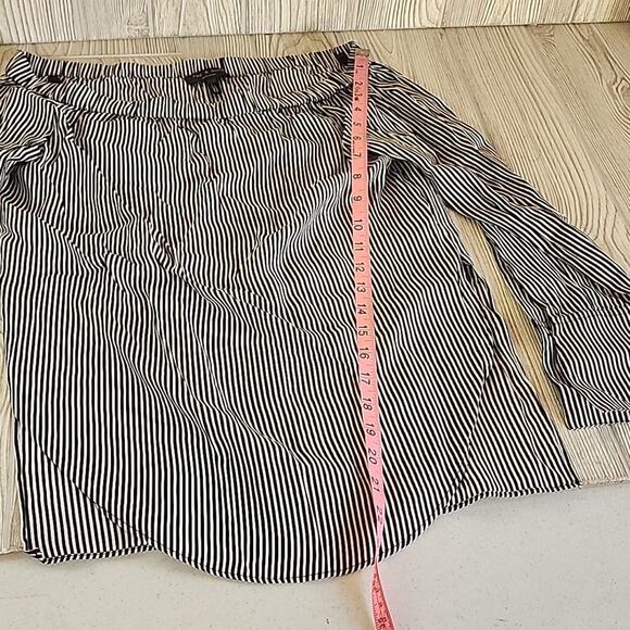 Rag & Bone Black and White Striped Off The Shoulder Silk Top, Women's XXS - Picture 4 of 9